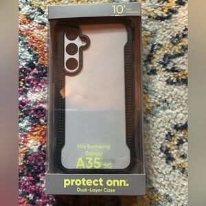 NWT protect onn Black/ gray Protective dual layer Case for Samsung Galaxy A35 5G
